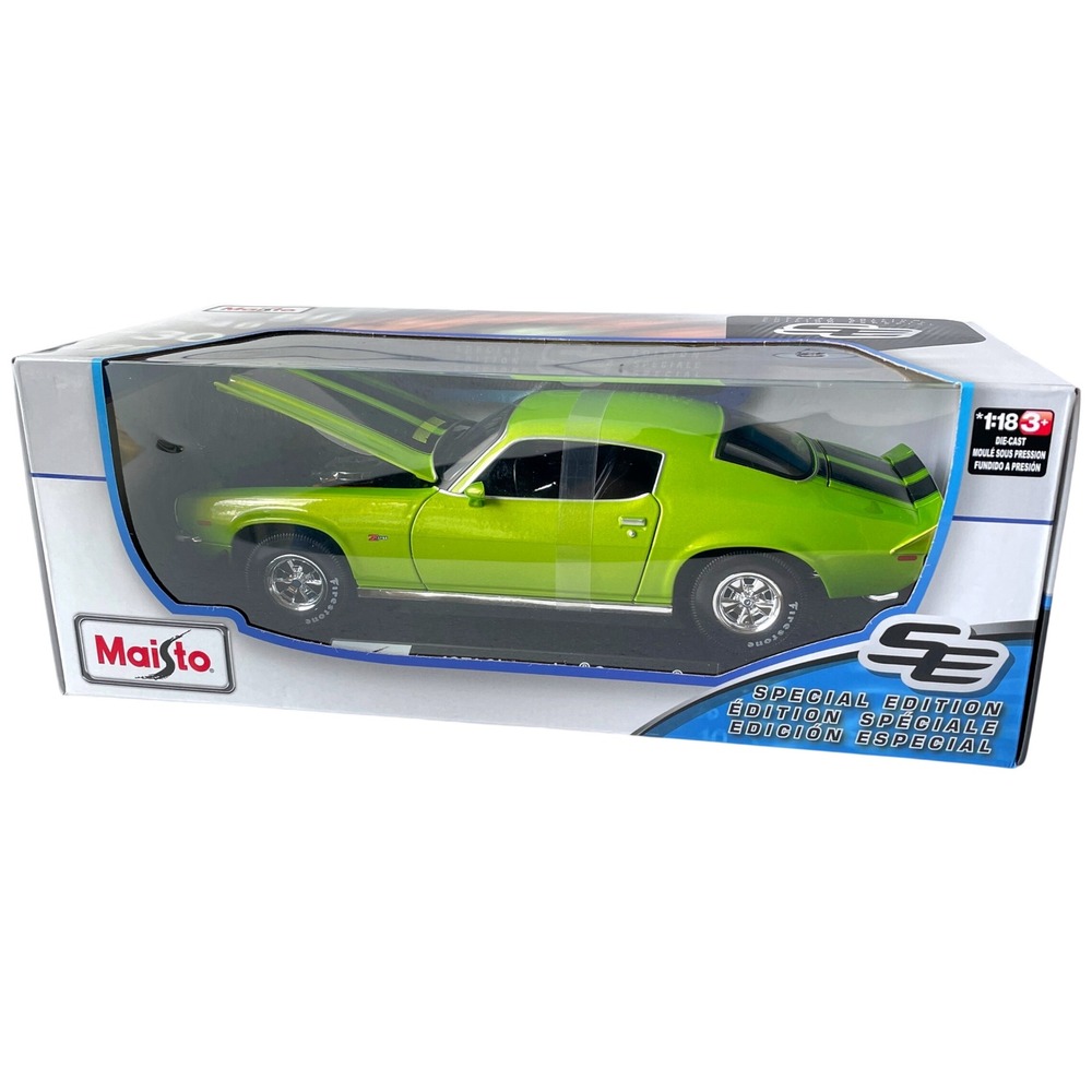 Maisto 1:18 1971 Chevrolet Camaro Z28 Diecast Model Green Special Edition 46629